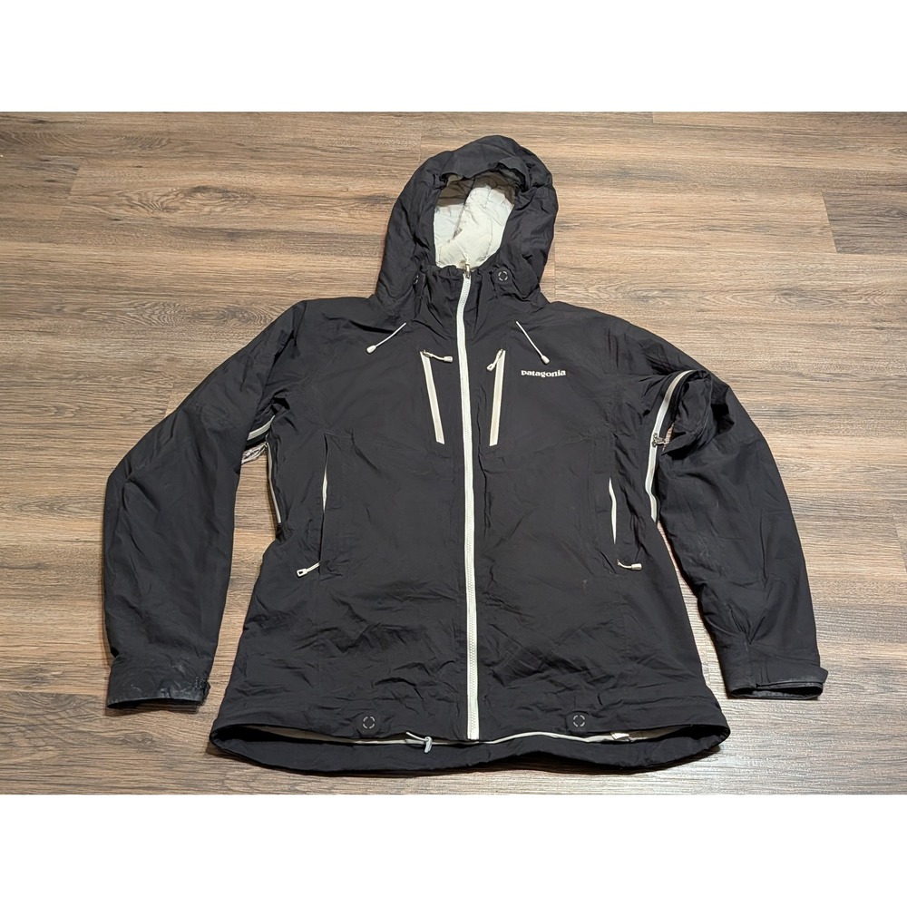 Patagonia Womens Stretch Nano Storm Jacket Black Waterproof Hooded Large L